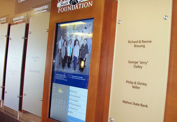 Trinity Hospital uses Digital Donor Signs Created in Arreya Digital Signage Cloud-Based Software
