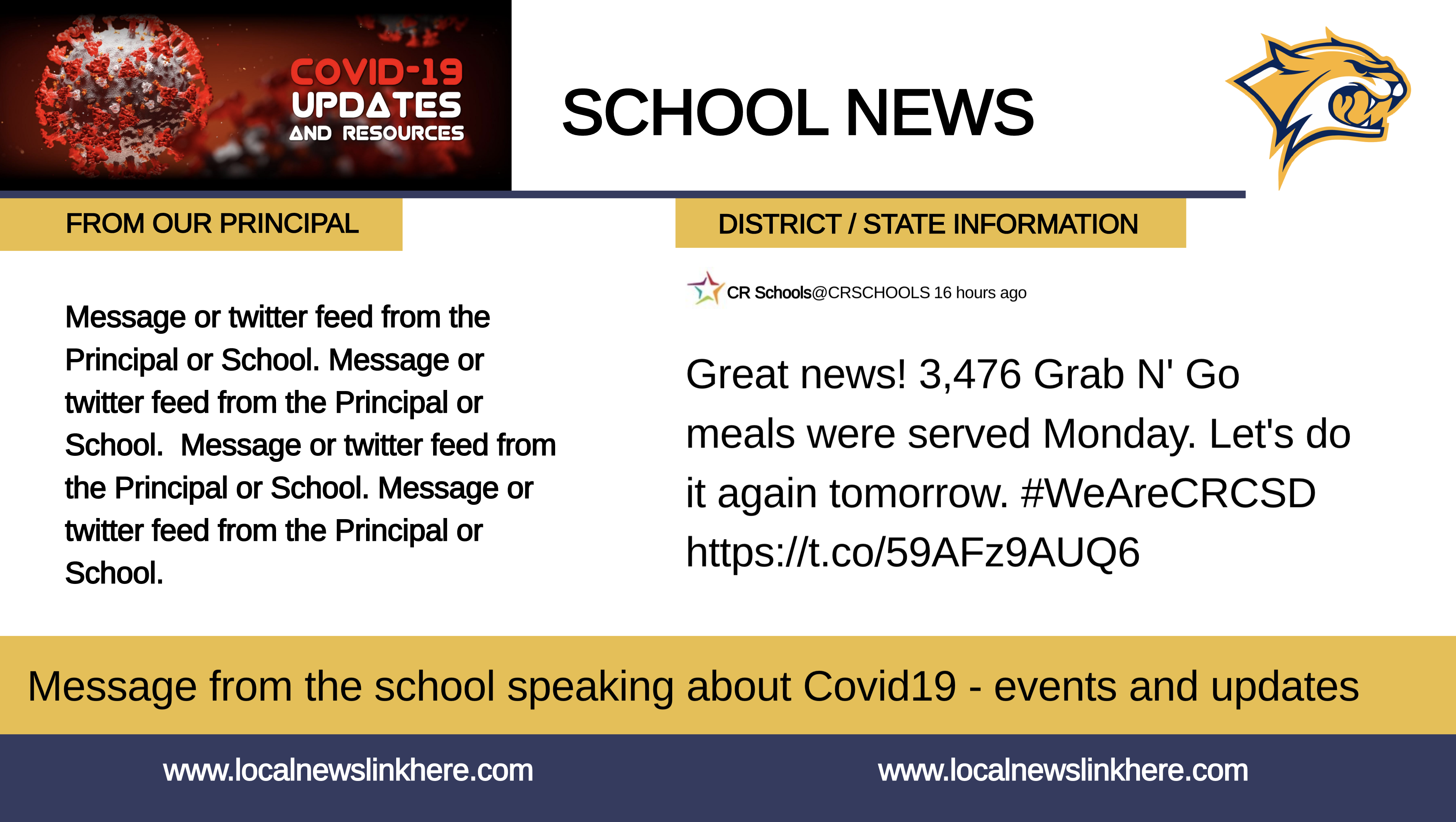 School News COVID-19 Template For Digital Signage