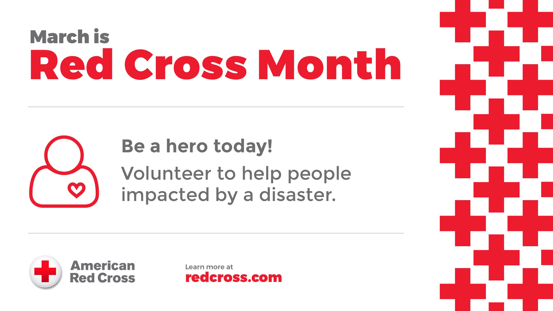 March is Red Cross Month Digital Signage Graphic