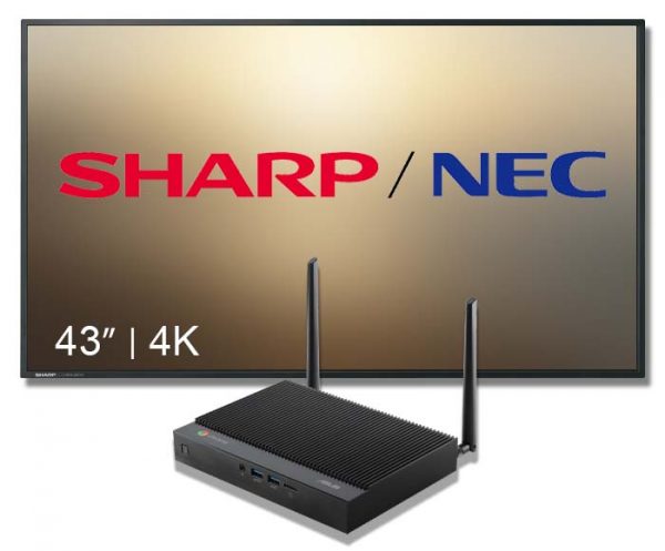 43 4k sharp nec chrome digital signage package