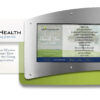 Digital Donor Recognition Wall Kiosk with surround, logo panel and text panel..