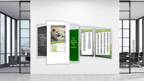 Digital Donor Wall Display with Touchscreen Single Display Solution with Hardware and surrounds for foundation recognition walls..