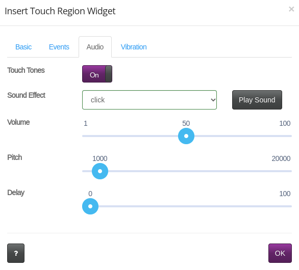 You can now create touchpoints that play audio.
