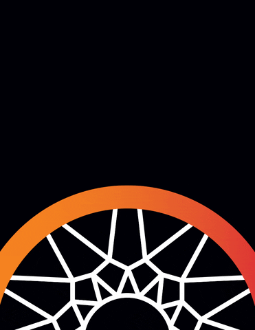 Black background graphic with a basketball net on the bottom half looking up. "Welcome to March" pops in across the top of the graphic.