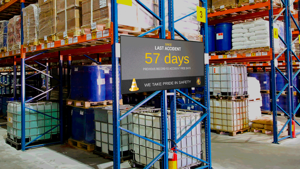 warehouse safety digital signage