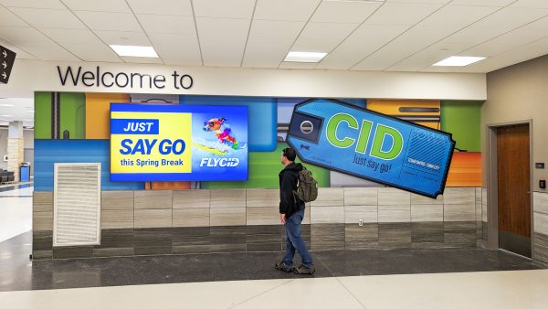 XL Digital Signage Wall display greets visitors at a regional airport..