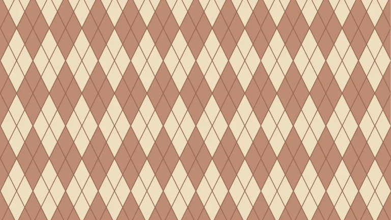 Light brown and tan rhombuses create an argyle pattern filling the image.