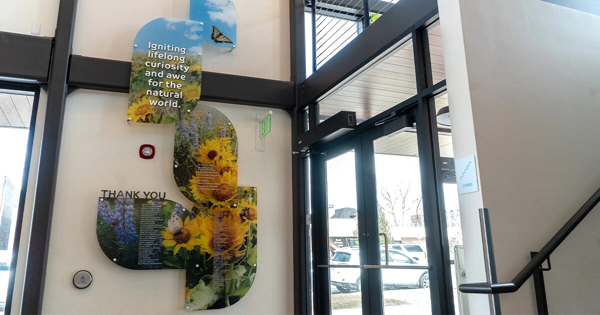 tall donor recognition display butterfly