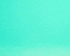 A bright turquoise background. The numbers 100 drop down from the top edge and land in the center of the gif. The numbers are white, sans, and look 3D. As they land they slightly bounce before stopping. The numbers also have a shadow stretching behind them.