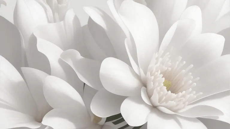 An AI image of white lotus flowers close up and filling the image.
