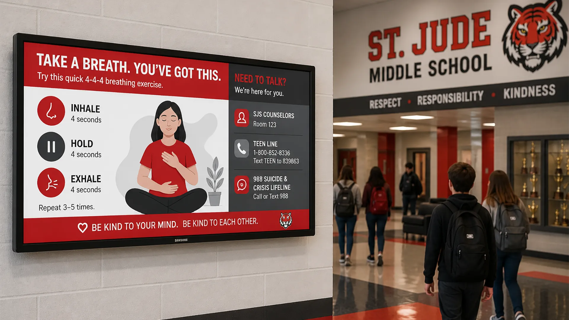 School digital signage SEL content