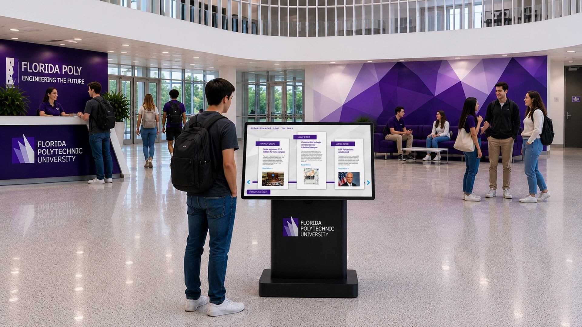 school digital history timeline kiosk Arreya