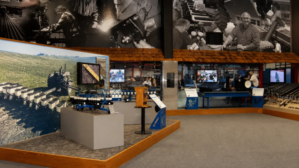 corporate manufacturing history display showroom digital signage 