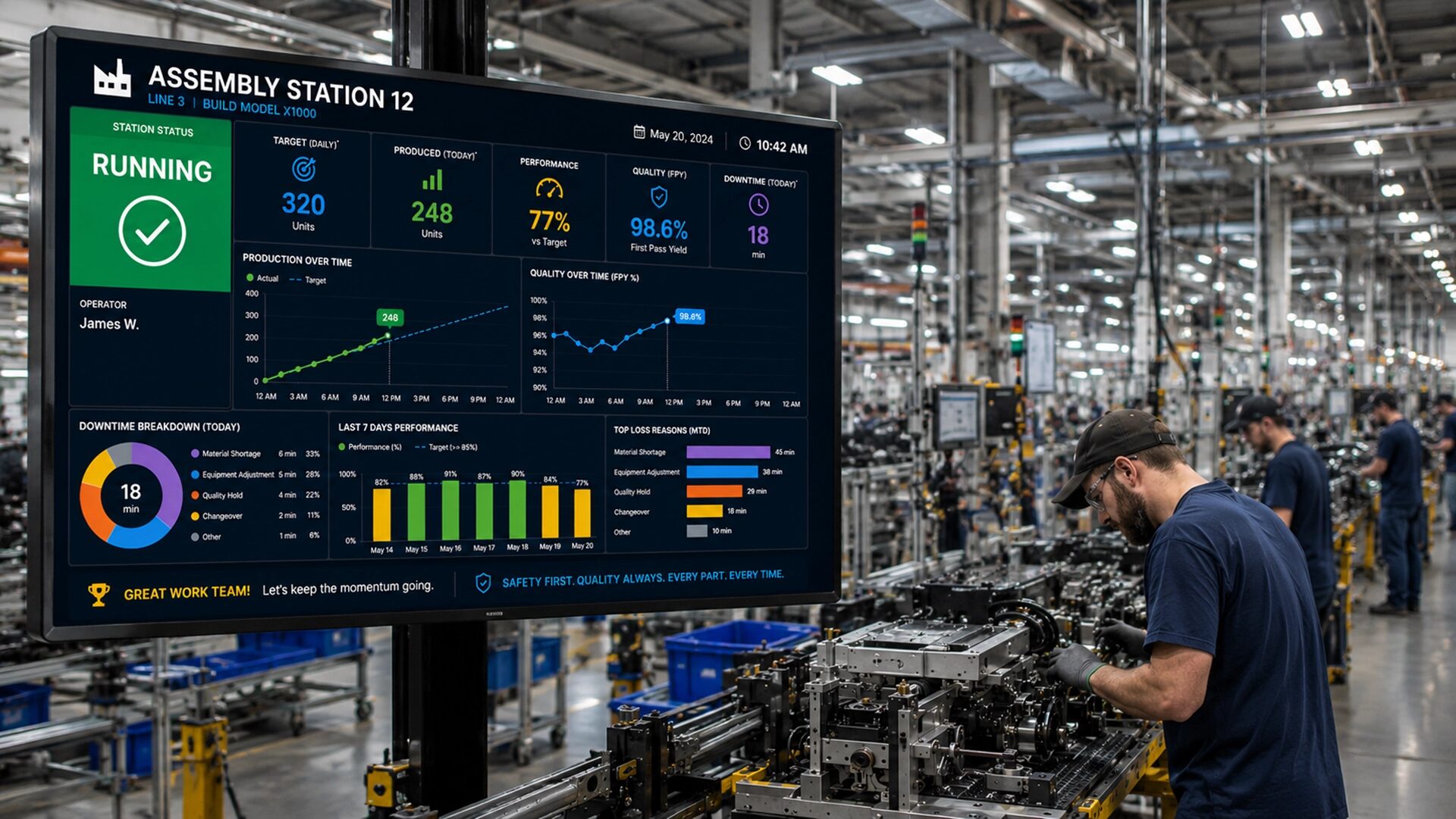 industrial digital signage with powerbi